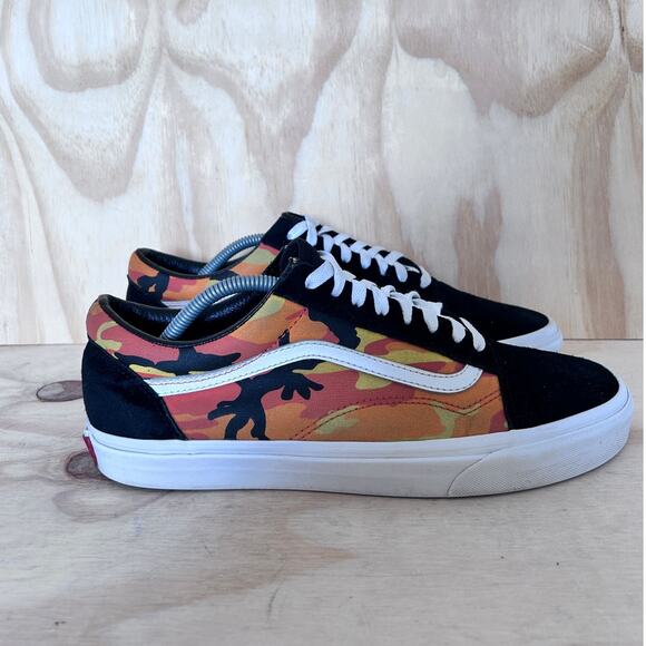 Vans Off The Wall - Old Skool Supreme Camo - Sneakers - Orange/Black - Men's -11 - Picture 1 of 9